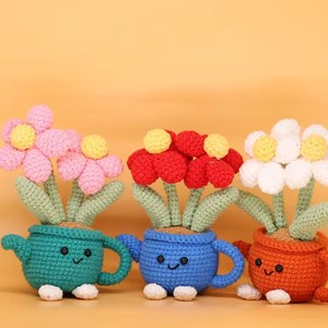 Maceta de Flores de Lana Tejida a Mano con Diseño de Bonsái, Decoración para Interiores, Hogar, Oficina y Escritorio - Product Image 1