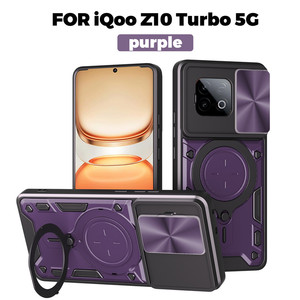 เคสโทรศัพท์แบบมีขาตั้งแม่เหล็กแบบเลื่อนได้ วัสดุ TPU และ PC สำหรับ VIVO IQOO Z10 Turbo Pro 5G - Product Image 3
