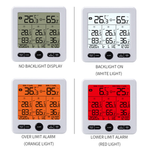 Draadloze digitale LCD-thermometer met achtergrondverlichting, groot display, 3 sensoren, binnen/buiten vriezer-<span class=keywords><strong>alarm</strong></span>, keukenvochtigheidsmeter - Product Image 4