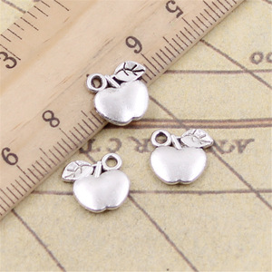 Dijes <span class=keywords><strong>manzana</strong></span> 10x10mm Color plata <span class=keywords><strong>tibetana</strong></span> colgantes joyería antigua fabricación DIY artesanía hecha a mano - Product Image 2