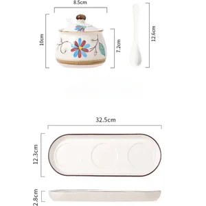 가정용 주방 세라믹 조미료 항아리 중국 스타일 고온 저항 소금 탱크 언더 글레이즈 색상 조미료 항아리 - Product Image 5