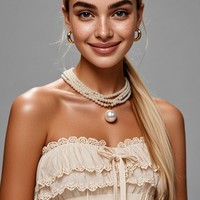 LUOXIN Fashion Retro Sweater Accessories Collier de perles d'imitation multicouches élégant