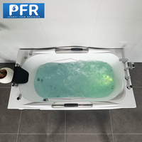 Baignoire autoportante moderne en acrylique avec hydromassage, jets d'eau, système à bulles d'air, robinet, douchette à main, écologique, pour usage hôtelier