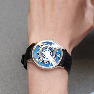 Orologio Meccanico OBLVLO Curvature Engine Star Ship Rotor da Uomo Automatico Super Luminoso con Luce Notturna Blu Behrens BLM - Product Image 4