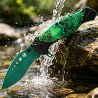 Couteau de poche tactique pliable - Lame en acier inoxydable 3Cr13 et manche en ABS - Équipement EDC léger pour le camping et les activités de plein air