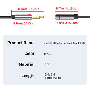 3.5mm <span class=keywords><strong>Stereo</strong></span> 3 kutuplu erkek kadın araba ses kablosu konnektör adaptörü için hoparlör mikrofon ses Video kabloları - Product Image 3