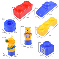 Jouet éducatif pour enfants, blocs de construction en plastique à grandes particules, animaux, sac de rangement, sac à dos, assemblage pour la maternelle