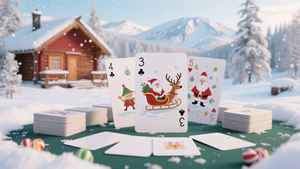 Cartes à jouer sur le thème de Noël pour les jeux de cartes Atmosphère chaleureuse et joyeuse avec <span class=keywords><strong>carte</strong></span> personnalisée de tranquillité hivernale typique - Product Image 3