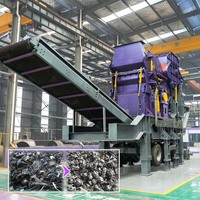 Broyeur mobile de ferraille pour carrosseries de voitures, blocs moteur, tôles d'acier et ferraille de fer