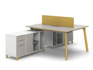Producto Popular, Muebles de Oficina Modernos y Duraderos, Estación de Trabajo Modular de Madera de 2/4 Plazas con Pantalla de Mesa, Mesa Portátil para Computadora Portátil - Product Image 4