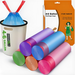 Bolsas de Basura Extra Gruesas y Resistentes de 4-6 Galones con Cordón, Bolsas para Basura de Alta Resistencia sin Perfume, Bolsas de Basura Multiusos - Product Image 1