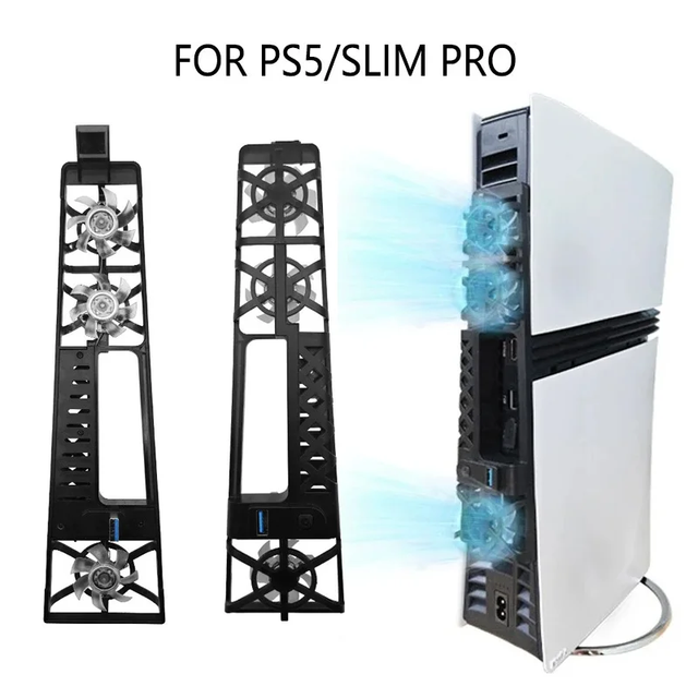 Cooling Fan for PS5 Slim/PS5 Pro Efficient Quiet Cooler Fan for Ps 5 Pro Console Accessories Temperature-Controlled