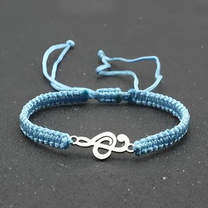 Ethnic Handmade Braided Polyester Musical Note <strong>Bracelet</strong> for Unisex Music <strong>Teachers</strong> Gift for Band Choir Singers - Product Image 4