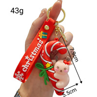Porte-clés de Noël en gros, en plastique exquis, forme 3D, imprimé UV, figurine de dessin animé, breloque de sac, mousqueton multifonction