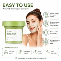 Masque de boue à l'acide hyaluronique bio réparateur et nettoyant en profondeur, marque privée, éclaircissant, à l'argile de haricot mungo, pour tous types de peaux