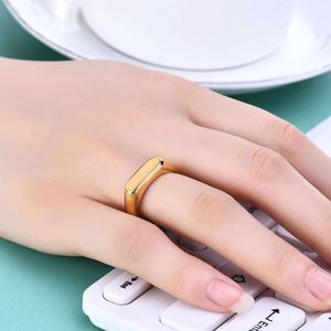 Personalized Initial Statement <b>Rings</b> Personlise Inoxydable Pvd 18K Gold Plated Jewellery Stainless Steel <b>Dome</b> <b>Ring</b> Non Tarnish - Product Image 4