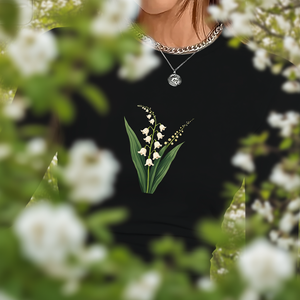 Camiseta de Manga Larga para Mujer con Estampado Botánico de Lirio de los Valles, Estilo Y2K, Cuello Redondo, Manga Larga, Corte Regular, Spandex, Poliéster - Product Image 2