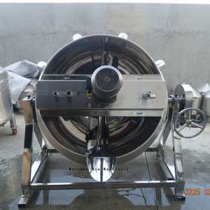 Marmite de cuisson industrielle électrique à vapeur inclinable de 30 gallons, en acier inoxydable 304, capacité de 6 gallons, 500L - Product Image 1