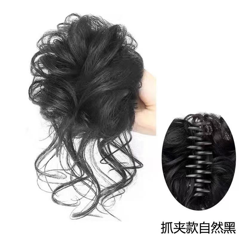 แบบหนีบ [สีดำธรรมชาติ] ยางรัดผมเครายาว