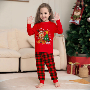 Ensemble de pyjamas de famille de Noël Red Deer Tree Print Sleepwear Tenues assorties pour <span class=keywords><strong>maman</strong></span> papa enfants - Product Image 4