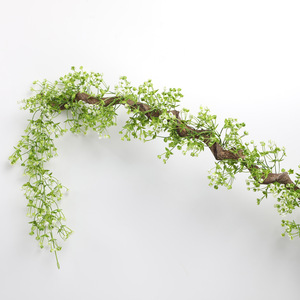 Guirlandes de verdure artificielle BXS Boxingshun avec fleurs blanches, décoration de mariage, décoration de la maison, ornements de plafond, plastique, 48 cm - Product Image 3