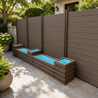 Panneaux de clôture en WPC durables et résistants aux intempéries, clôture en composite bois-plastique pour jardin résidentiel, terrasse