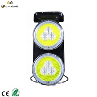 Feux de signalisation solaires multicolores en option, en matériau PC, étanches IP66, 10 LED super lumineuses, avec une visibilité de 800 m
