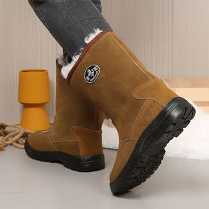 Botas de Nieve Rusas Importadas de Lana con Tacón Medio, Botas de Invierno Cálidas y Gruesas, Suela Inyectada Antideslizante y Resistente al Desgaste para Uso en Interiores - Product Image 3