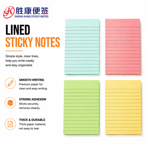 Design Lined Star Sticky Notes 4‑Color Self‑Adhesive Thick Smooth <b>Memo</b> <b>Pads</b> Strong Adhesive for Office School Student Stationery - Product Image 1