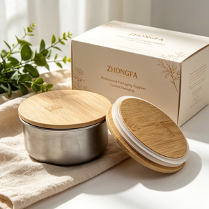 Meilleures ventes - Couvercle rond en bambou avec joint en silicone - Couvercle rond en bambou pour récipient métallique pour le stockage des aliments - Product Image 2