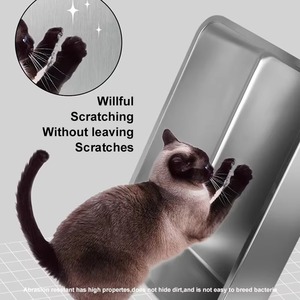2026 OEM Caixa de Areia para Gatos de Aço Inoxidável com Entrada Extra Larga, Tampa Articulada e Cobertura Metálica, Fácil de Limpar - Product Image 2