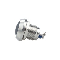 Interrupteur à bouton-poussoir métallique étanche anti-vandalisme à visser, 12 mm