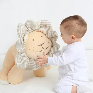 Versand bereit 23cm Healing Lion Doll Beige Süße Mode Soft Custom Tiere Teddybär Soft Promotion ausgestopft Plüsch Löwe Spielzeug