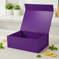 Boîte cadeau en papier personnalisée, boîte d'emballage en papier kraft ondulé violet, boîtes d'expédition, boîtes de colisage