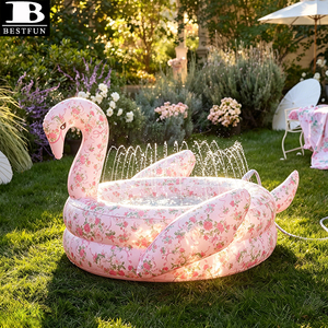 Elegante Spruzzatore Gonfiabile a Forma di Cigno per Piscina, in PVC Resistente, Vasca per Bambini per il Giardino, Ideale per il Divertimento Estivo - Product Image 2