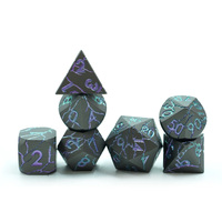 Jeu de dés de dragon métalliques solides et lourds pour donjons D & d et jeu de table Dragon, 7 pièces personnalisées