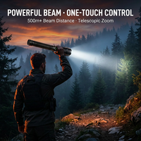 Lampe torche tactique rechargeable USB-C avec zoom LED et affichage numérique pour le camping en plein air, la patrouille et la recherche