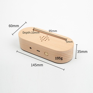 Lampe de chevet moderne en plexiglas acrylique avec éclairage laser 3D, base en bois ovale 5V, haut-parleur musical intégré - Product Image 2