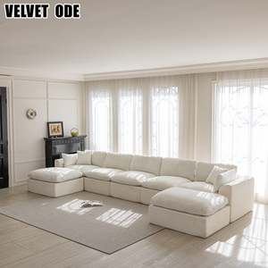 Nova Chegada: Conjunto de Sofá Modular em Formato de U, Estilo Nuvem, com Assento Profundo e Macio, Conforto Moderno para Sala de Estar, Conjunto de Sofá Comprimido - Product Image 1