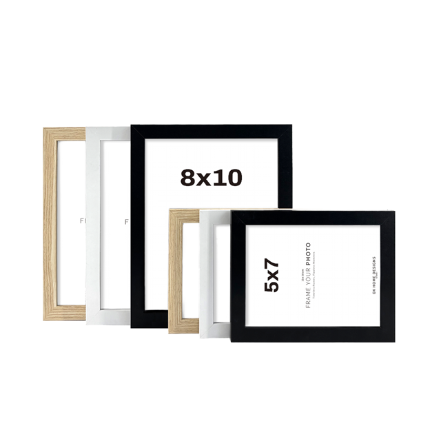 Wholesale Solid Wood Picture Frame Slim Border Oak White Black Multi Size Photo Frame for Home Gallery Wall Bedroom Decor