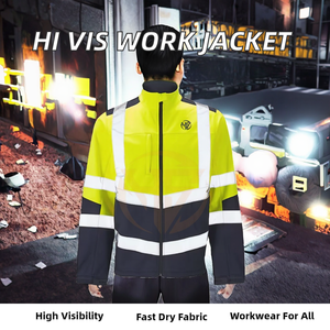 Customized Sizes Security Reflective Work <b>Jackets</b> Hot Sale Hi Vis Construction <b>Worker</b> Collar OEM Workwear Spring Canvas - Product Image 6