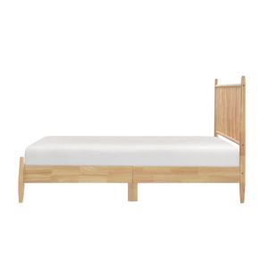 DB Mid-Century Diseño moderno 1 pieza Cama de plataforma completa con acabado natural Muebles de dormitorio de madera Listones verticales Cama de cabecero - Product Image 4