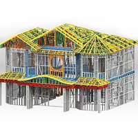 Casa Prefabricada de Lujo de 2 Pisos con Estructura de Acero, Construcción Rápida, Sala de Estar Modular, Villa, Edificio de Oficinas con Alto Aislamiento, Gimnasio