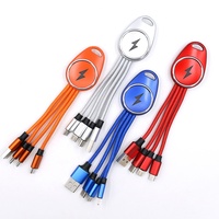 Cable de Carga 3 en 1 con Llavero y Logotipo Luminoso, Regalo Premium de Fábrica |   Gadget Promocional |   Cargador Portátil Universal