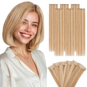 Extension di Capelli Umani Veri 100% Remy con Mini Clip per Donne, <span class=keywords><strong>Biondo</strong></span> <span class=keywords><strong>Oro</strong></span> Puro e <span class=keywords><strong>Biondo</strong></span> Soleggiato - Product Image 1