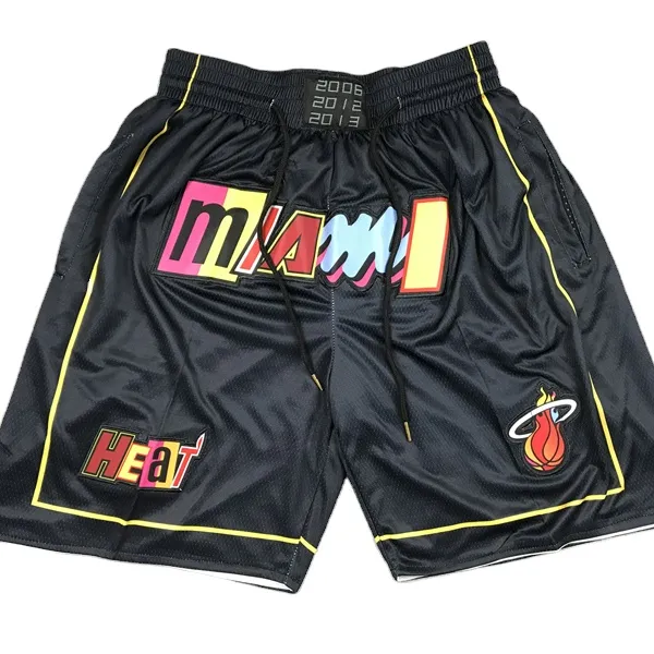 Wholesale basketball shorts, high quality embroidered men's ball short, fitness through air shorts, zip pocket short