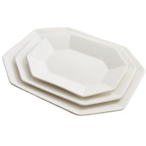 Piatto da Cena Ottagonale Moderno in Ceramica, Piatto di Servizio Bianco in Porcellana a Otto Lati, Pezzo Singolo <span class=keywords><strong>per</strong></span> Hotel, Ristoranti, Matrimoni, Feste - Product Image 5