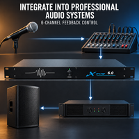 Éliminateur de Larsen Numérique Professionnel XTR6.0, Processeur Audio DSP 6x6 avec Contrôle Automatique du Larsen pour Systèmes de Sonorisation de Conférence