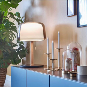 Nordic Table Lamp Solid Wood Glass E27 LED Eye Caring Bedroom Bedside <b>Mood</b> <b>Light</b> - Product Image 3