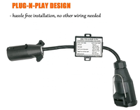 Adaptateur de remorque 7 à 13 broches, convertisseur de connecteur de remorque USA 7 broches vers prise EUR 13 broches, séparation du signal d'arrêt/feu stop